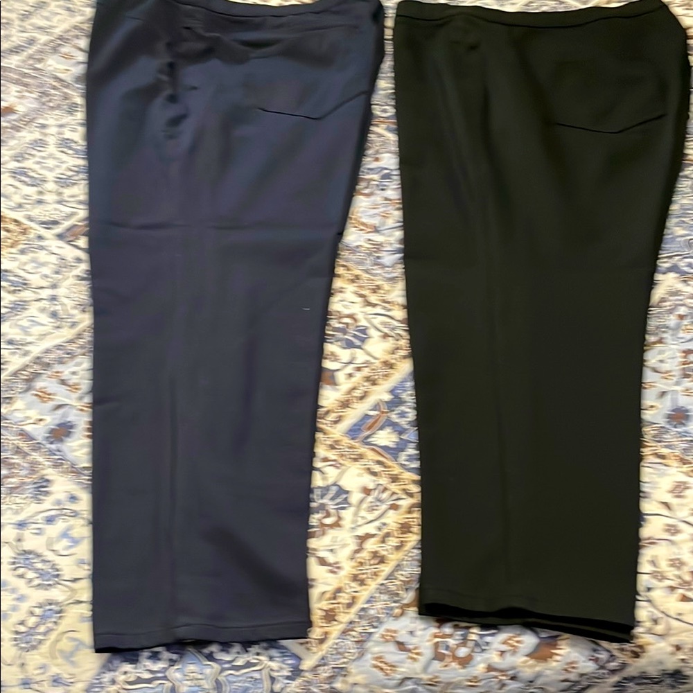 J Jill Ponte Slim Leg Slacks Women XL Petite one pair black, one pair blue